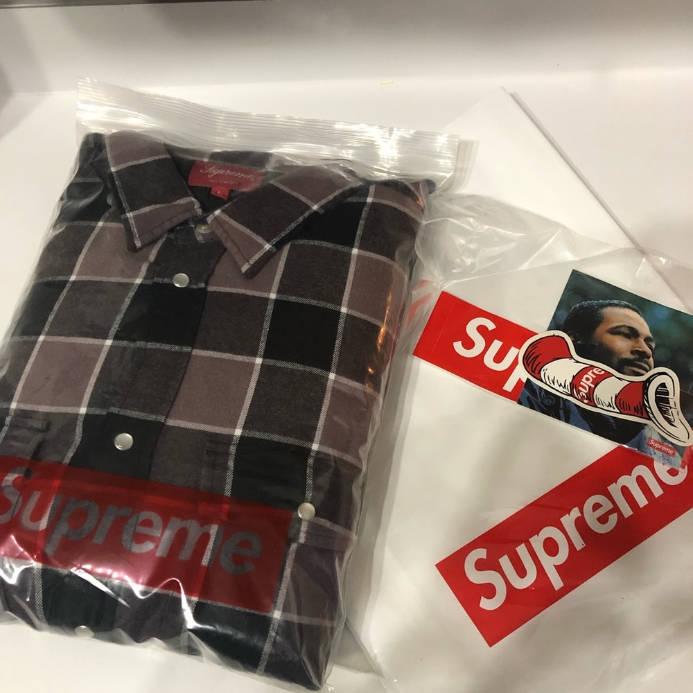 authentic black plaid Supreme quilted flannel